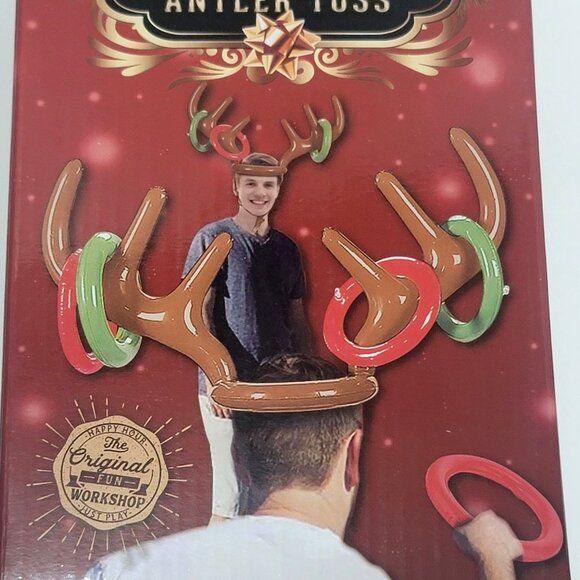 Set Of 2 Inflatable Head To Head Antler Toss Game With Rings For Holiday Parties - Picture 3 of 7